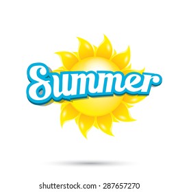 beautiful summer illustrations . vector summer label. summer icon with sun.