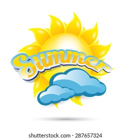 beautiful summer illustrations . vector summer label. summer icon with sun.
