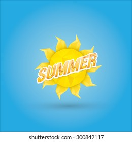 beautiful summer illustrations . vector summer label. summer icon with sun. Stylized design element. Background design for banner, poster, flyer, cover, brochure. Logo design.
