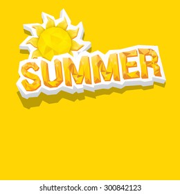 beautiful summer illustrations . vector summer label. summer icon with sun. Stylized design element. Background design for banner, poster, flyer, cover, brochure. Logo design.