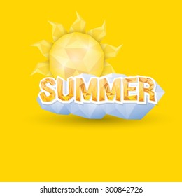 beautiful summer illustrations . vector summer label. summer icon with sun. Stylized design element. Background design for banner, poster, flyer, cover, brochure. Logo design.