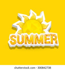 beautiful summer illustrations . vector summer label. summer icon with sun. Stylized design element. Background design for banner, poster, flyer, cover, brochure. Logo design.