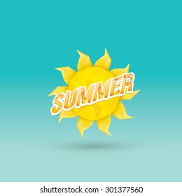 beautiful summer illustrations . vector summer label. summer icon with sun. Stylized design element. Background design for banner, poster, flyer, cover, brochure. Logo design.