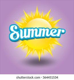 beautiful summer illustrations . vector summer label. summer icon with sun. Stylized design element. Background design for banner, poster, flyer, cover, brochure. Logo design.