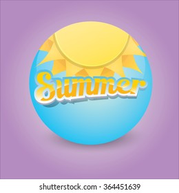 beautiful summer illustrations . vector summer label. summer icon with sun. Stylized design element. Background design for banner, poster, flyer, cover, brochure. Logo design.