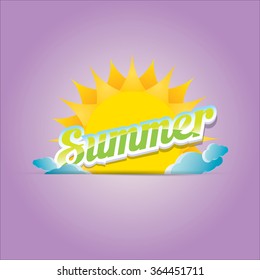 beautiful summer illustrations . vector summer label. summer icon with sun. Stylized design element. Background design for banner, poster, flyer, cover, brochure. Logo design.
