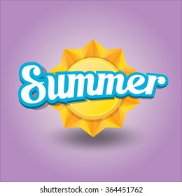 beautiful summer illustrations . vector summer label. summer icon with sun. Stylized design element. Background design for banner, poster, flyer, cover, brochure. Logo design.