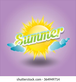 beautiful summer illustrations . vector summer label. summer icon with sun. Stylized design element. Background design for banner, poster, flyer, cover, brochure. Logo design.