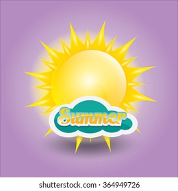 beautiful summer illustrations . vector summer label. summer icon with sun. Stylized design element. Background design for banner, poster, flyer, cover, brochure. Logo design.