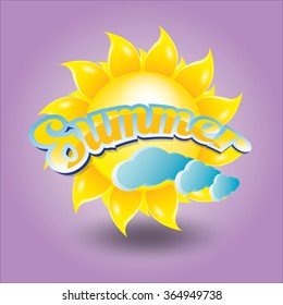 beautiful summer illustrations . vector summer label. summer icon with sun. Stylized design element. Background design for banner, poster, flyer, cover, brochure. Logo design.