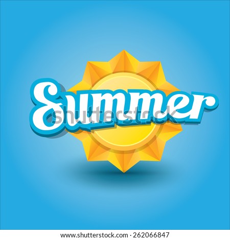 beautiful summer illustrations . vector summer label. summer icon with sun. Stylized design element. Background design for banner, poster, flyer, cover, brochure. Logo design.