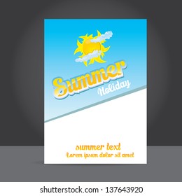 beautiful summer illustrations . vector summer vertical poster or cover design. summer flyer or postcard design template. travel concept illustration.