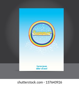 beautiful summer illustrations . vector summer vertical poster or cover design. summer flyer or postcard design template. travel concept illustration.
