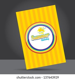 beautiful summer illustrations . vector summer vertical poster or cover design. summer flyer or postcard design template. travel concept illustration.