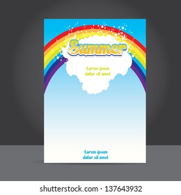 beautiful summer illustrations . vector summer vertical poster or cover design. summer flyer or postcard design template. travel concept illustration.