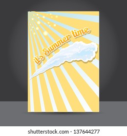 beautiful summer illustrations . vector summer vertical poster or cover design. summer flyer or postcard design template. travel concept illustration.