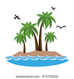 beautiful summer landscape icon vector illustration design