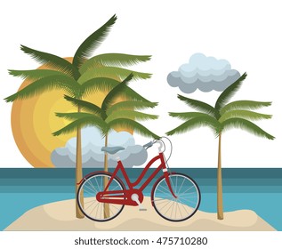 beautiful summer landscape icon vector illustration design
