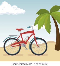 beautiful summer landscape icon vector illustration design