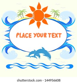Beautiful summer mood frame featuring sea world