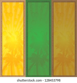 Beautiful summer palm banner 3 colors