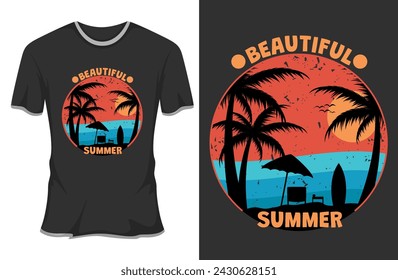 Beautiful Summer Retro Vintage T Shirt Mockup