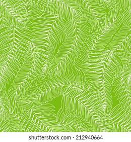 beautiful summer seamless green background with palm leaves. vector illustration