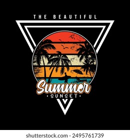 The Beautiful Summer Sunset T Shirt Design.