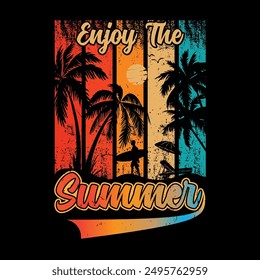 The Beautiful Summer Sunset T Shirt Design.