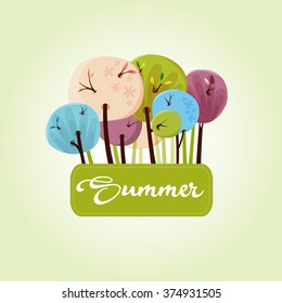 Beautiful summer trees banner