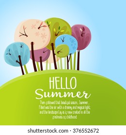Beautiful summer trees banner