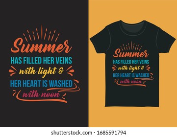 Beautiful Summer typographic T-shirt design. Typography t-shirt design with decorative elements
