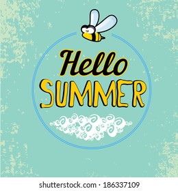 beautiful summer vector illustrations . vector summer label. hello summer or summer holidays illustration