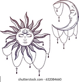 Similar Images, Stock Photos & Vectors of Beautiful sun face symbol ...