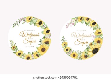 beautiful sun flower labels design 