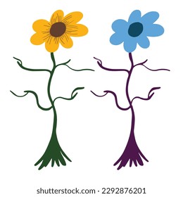 Beautiful sun flower plant ,good for graphic design resource, pamflets, posters, banners, and more.
