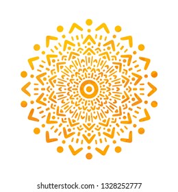 Beautiful Sun. Hand Drawn With Structure. Ornamental Mandala.