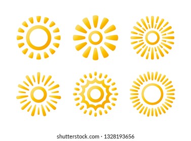 Beautiful Sun Icon Set.