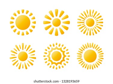 Beautiful Sun Icon Set.