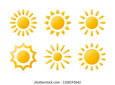 Beautiful Sun Icon Set.
