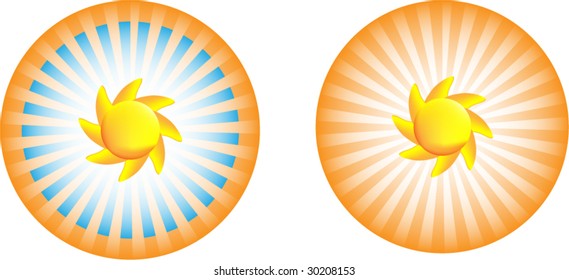 Beautiful sun with mesh gradient and stripes background
