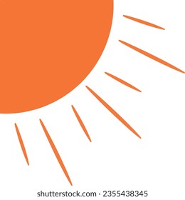 
Schöne Sonne in der orangefarbenen Ecke