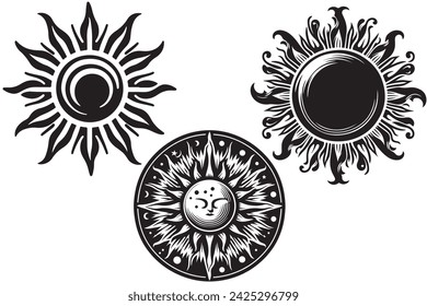 Beautiful sun silhouette icon vector illustration  