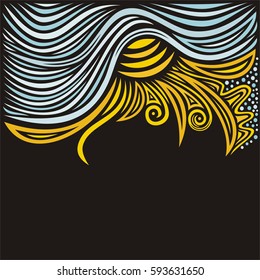 Beautiful sun and sky. Vector illustration.