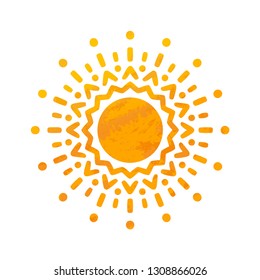 Beautiful Sun With Structure. Hand Drawn. Ornamental Mandala.