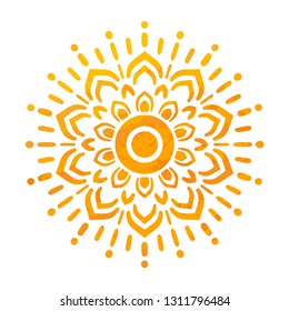 Beautiful Sun Structure Hand Drawn Ornamental Stock Vector (Royalty ...