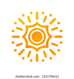 Beautiful Sun With Structure. Hand Drawn.