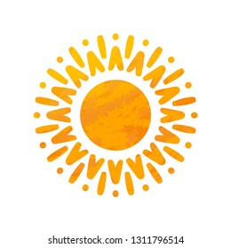 Hermoso Sol Con Estructura. Mano dibujada.