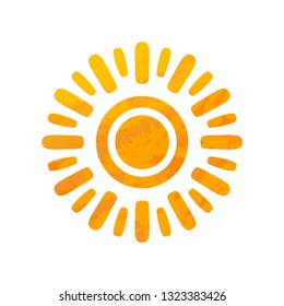 Beautiful Sun With Structure. Hand Drawn.