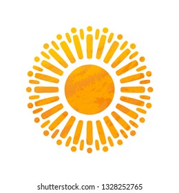 Beautiful Sun With Structure. Hand Drawn.